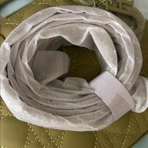 Chartreuse Green Handbag with Scarf Accent Fashion - Picture 5 of 5